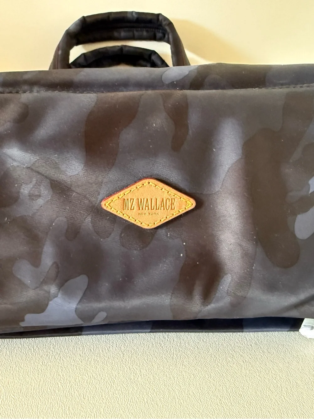 MZ Wallace Bleecker Tote Bag Blue Camouflage Nylon Travel Messenger - Picture 9 of 14